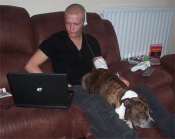 Charlie with his laptop