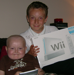 Harry and Charlie with their new Nintendo